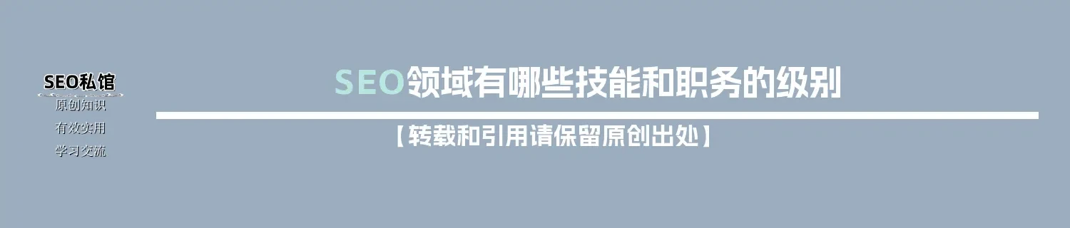 SEO领域有哪些技能和职务的级别