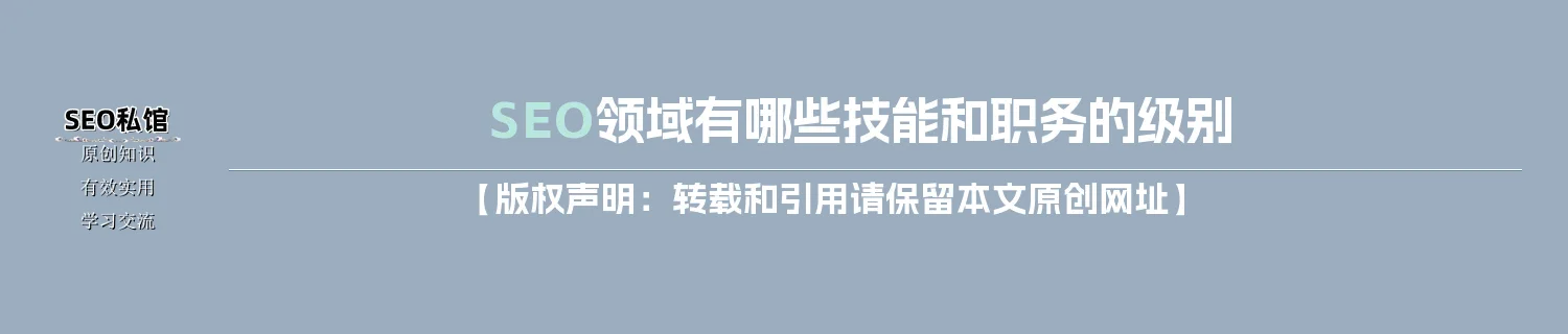 SEO领域有哪些技能和职务的级别