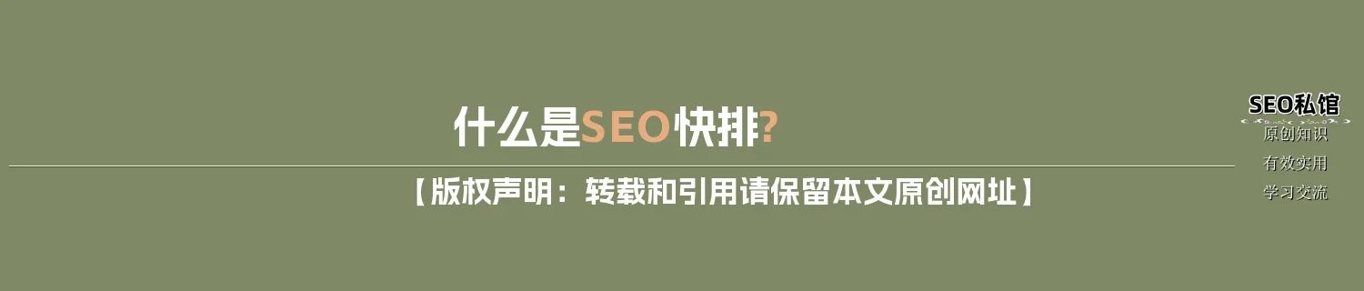 什么是SEO快排?