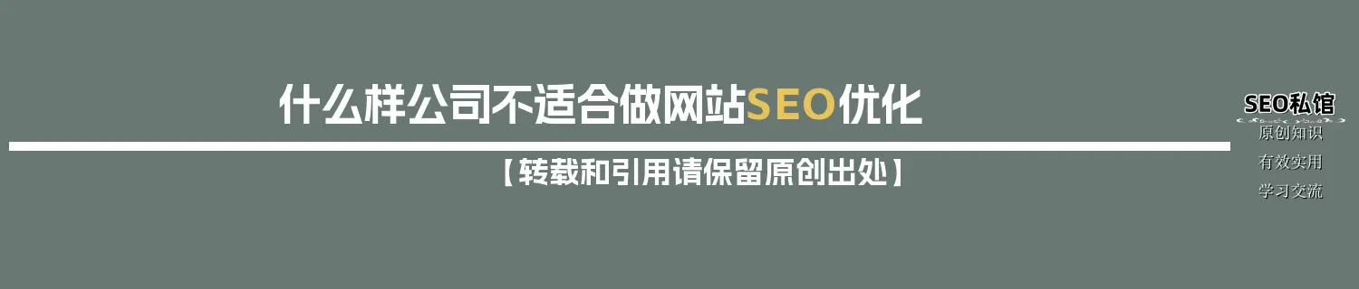 什么样公司不适合做网站SEO优化