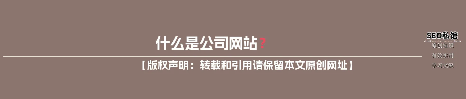 什么是公司网站？