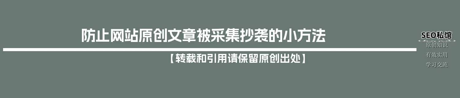 防止网站原创文章被采集抄袭的小方法