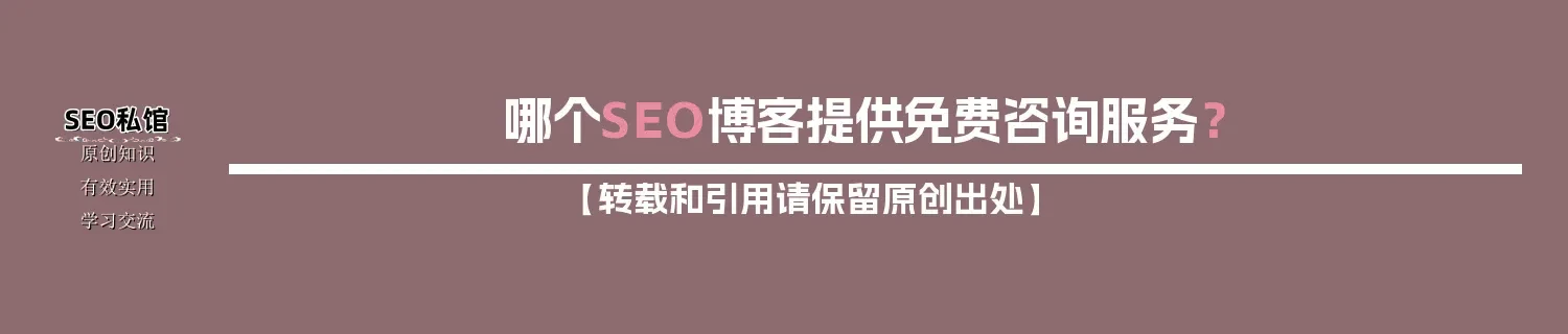 哪个SEO博客提供免费咨询服务？