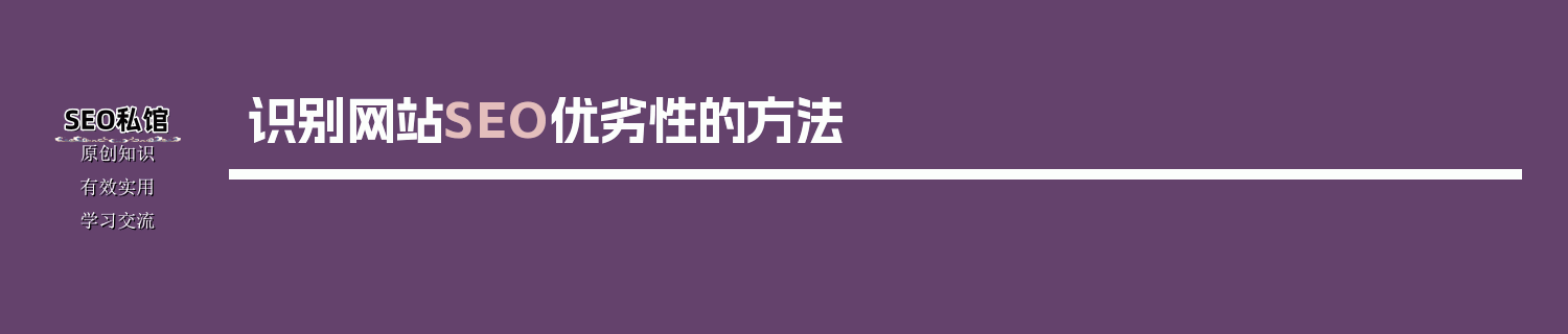 识别网站SEO优劣性的方法