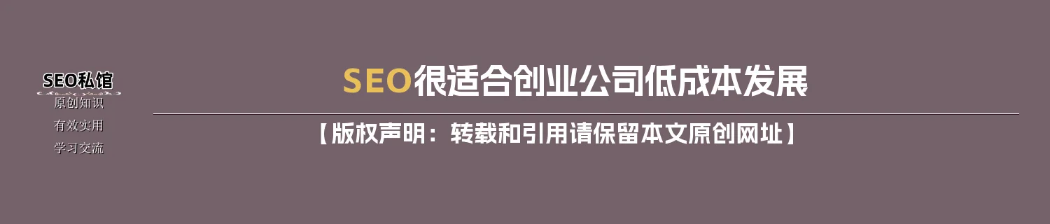 SEO很适合创业公司低成本发展