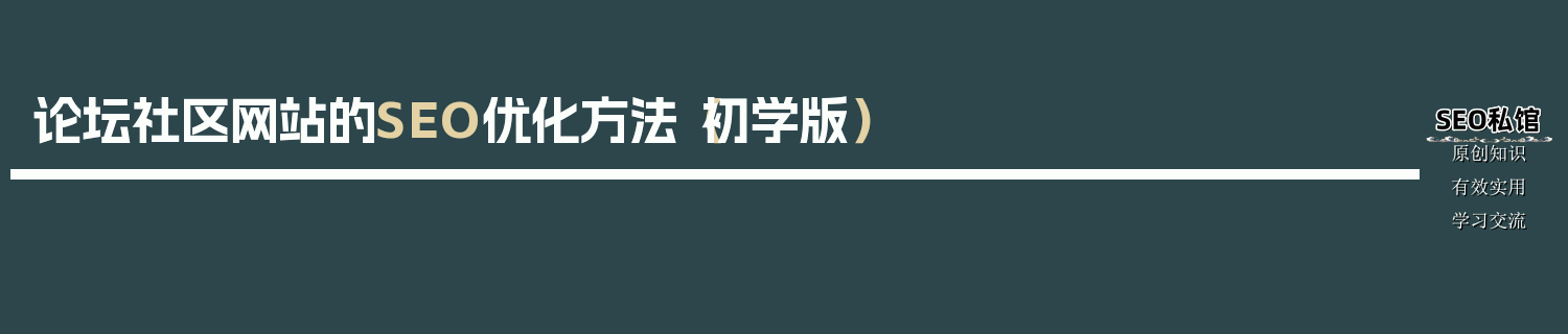 论坛社区网站的SEO优化方法（初学版）