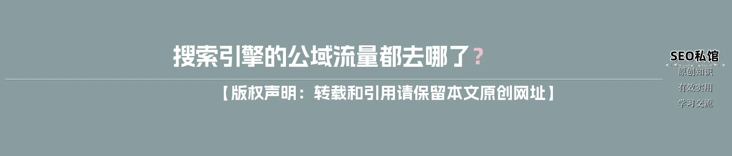 搜索引擎的公域流量都去哪了？