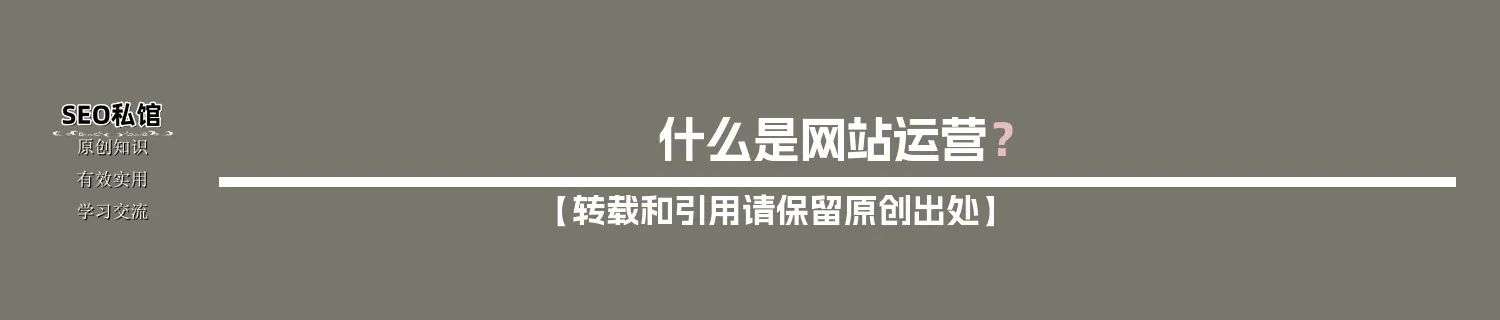 什么是网站运营？