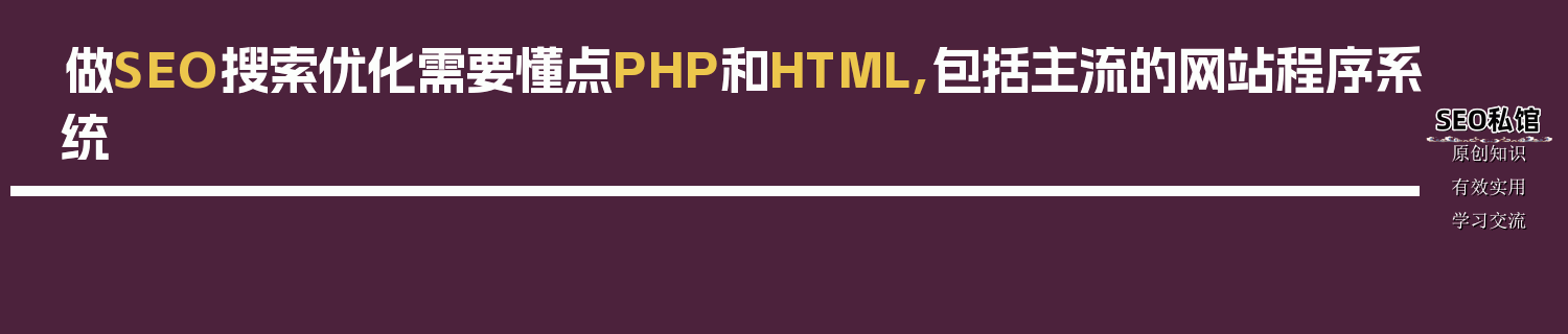 做SEO搜索优化需要懂点PHP和HTML,包括主流的网站程序系统