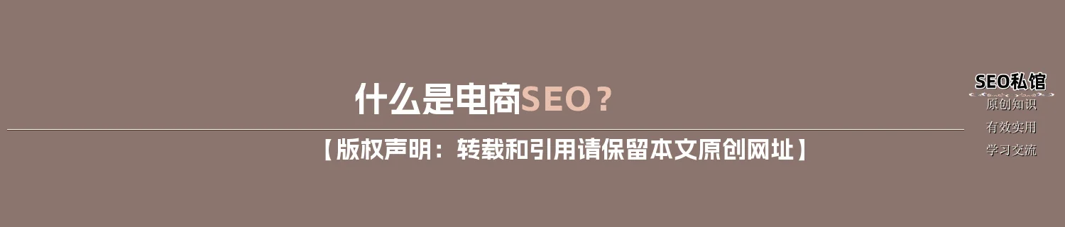 什么是电商SEO？