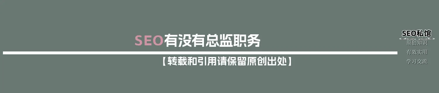 SEO有没有总监职务