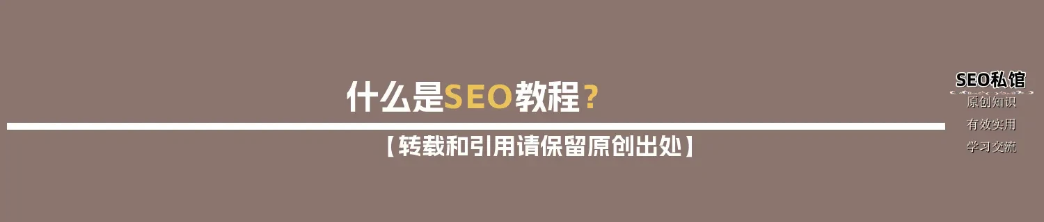 什么是SEO教程? 什么是SEO教程?