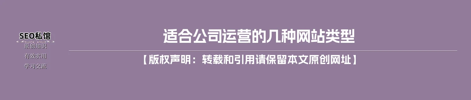 适合公司运营的几种网站类型