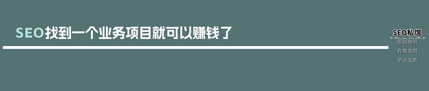 SEO找到一个业务项目就可以赚钱了