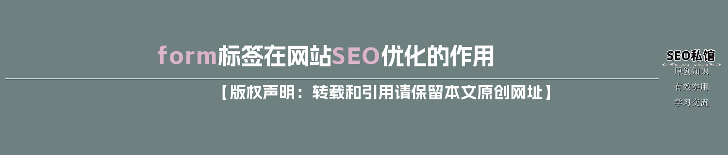 form标签在网站SEO优化的作用