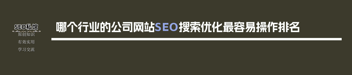 哪个行业的公司网站SEO搜索优化最容易操作排名