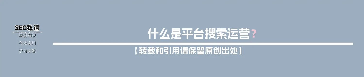 什么是平台搜索运营？