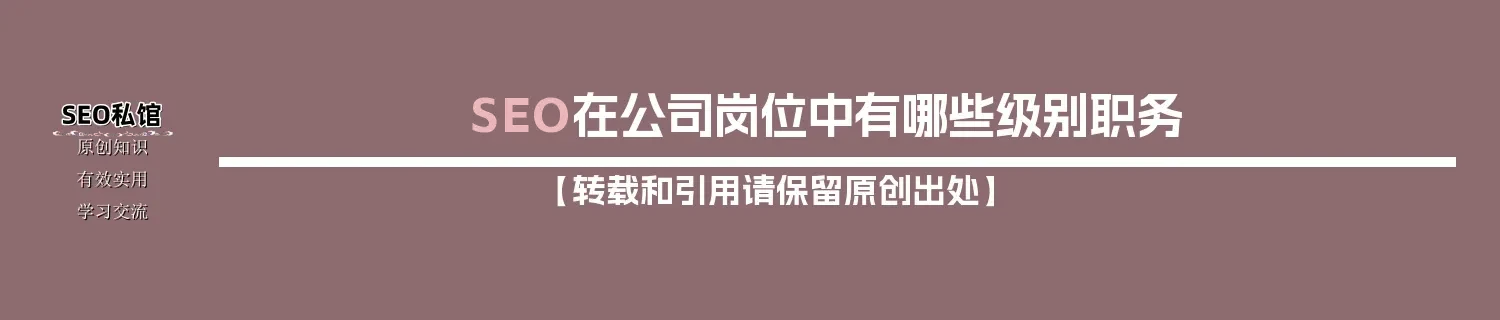 SEO在公司岗位中有哪些级别职务 SEO在公司岗位中有哪些级别职务
