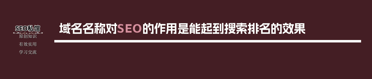 域名名称对SEO的作用是能起到搜索排名的效果