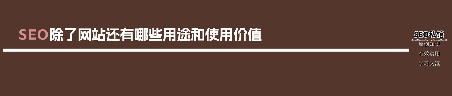SEO除了网站还有哪些用途和使用价值