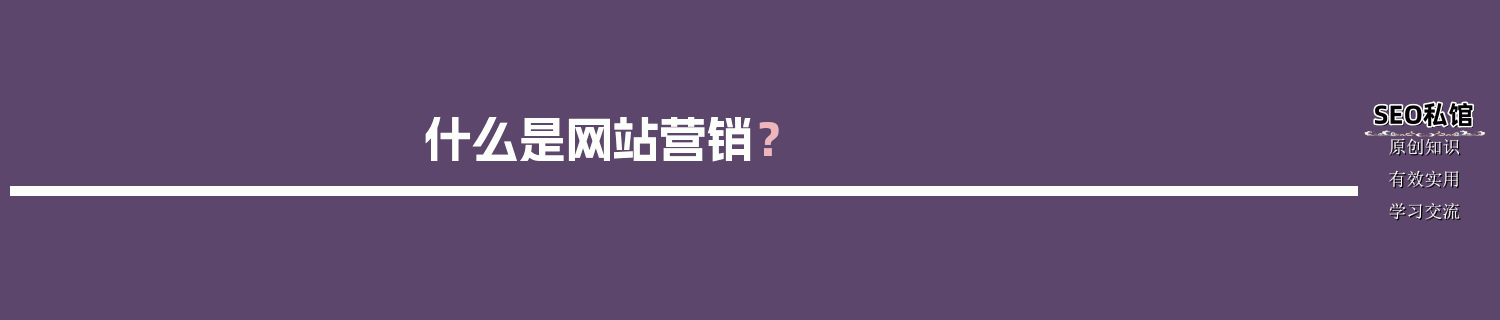 什么是网站营销？