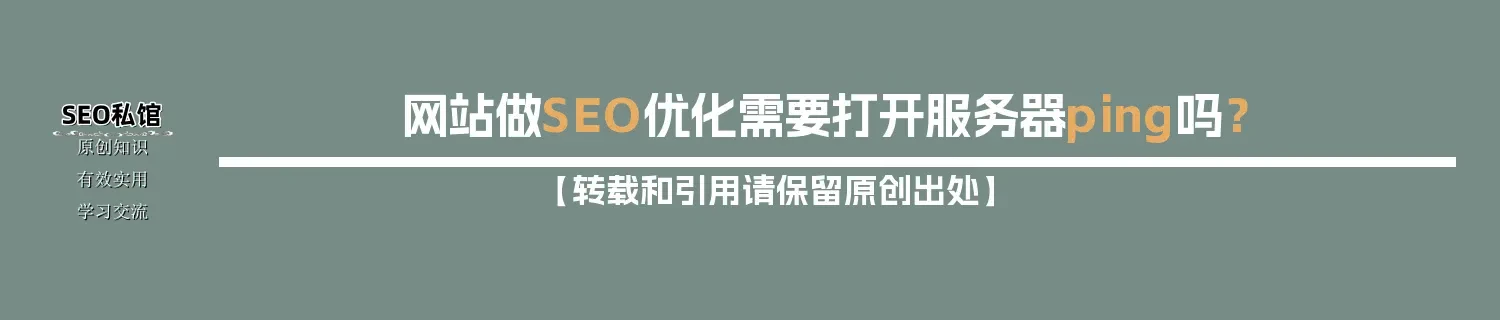 网站做SEO优化需要打开服务器ping吗？