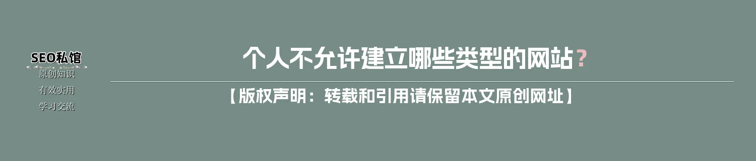 个人不允许建立哪些类型的网站？