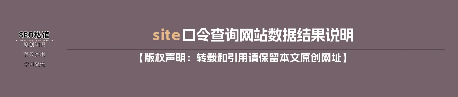 site口令查询网站数据结果说明