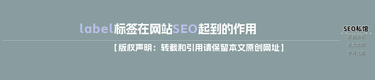 label标签在网站SEO起到的作用
