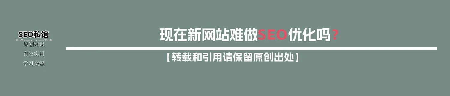 现在新网站难做SEO优化吗？