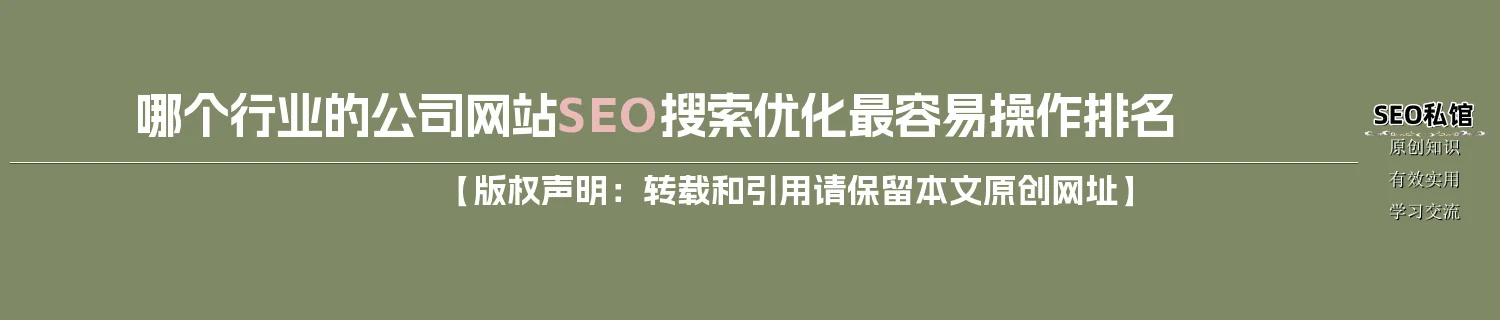哪个行业的公司网站SEO搜索优化最容易操作排名