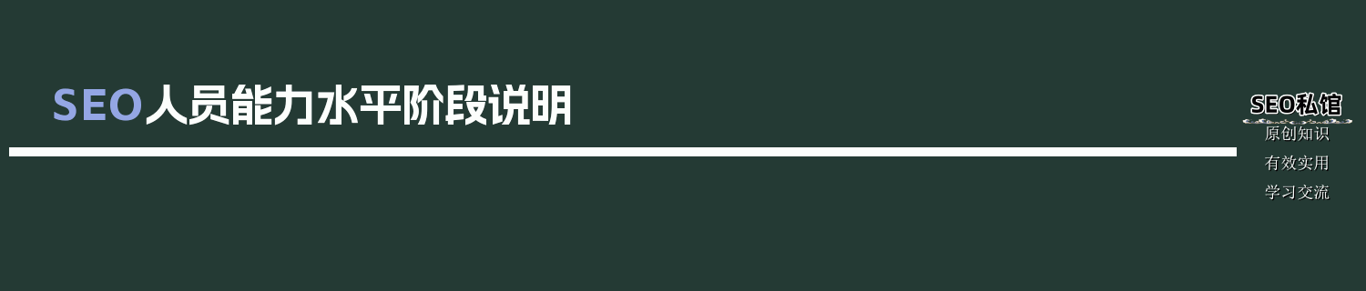 SEO人员能力水平阶段说明