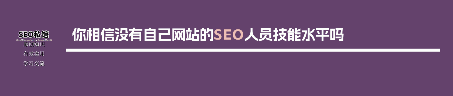 你相信没有自己网站的SEO人员技能水平吗