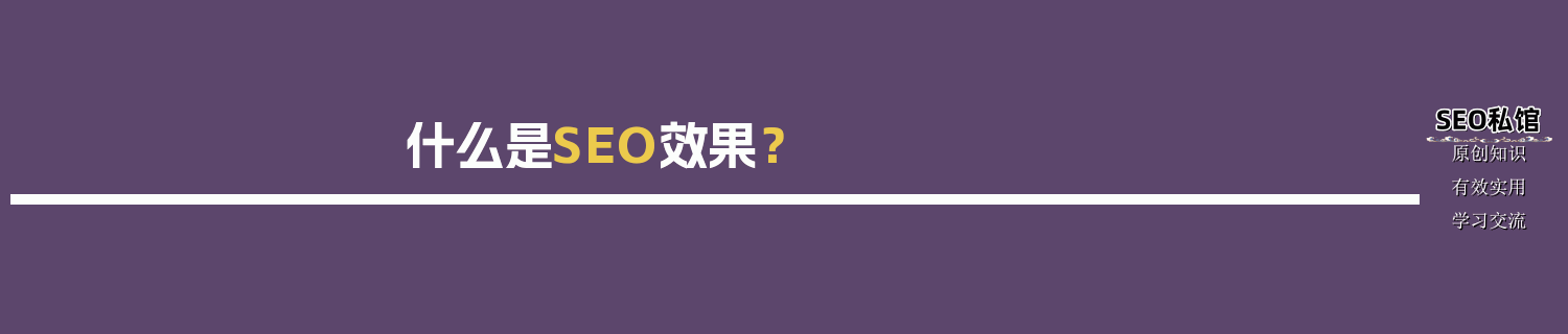 什么是SEO效果？