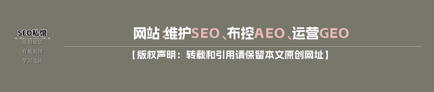 网站：维护SEO、布控AEO、运营GEO