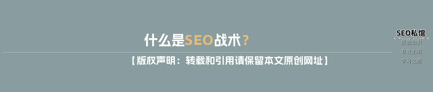 什么是SEO战术？