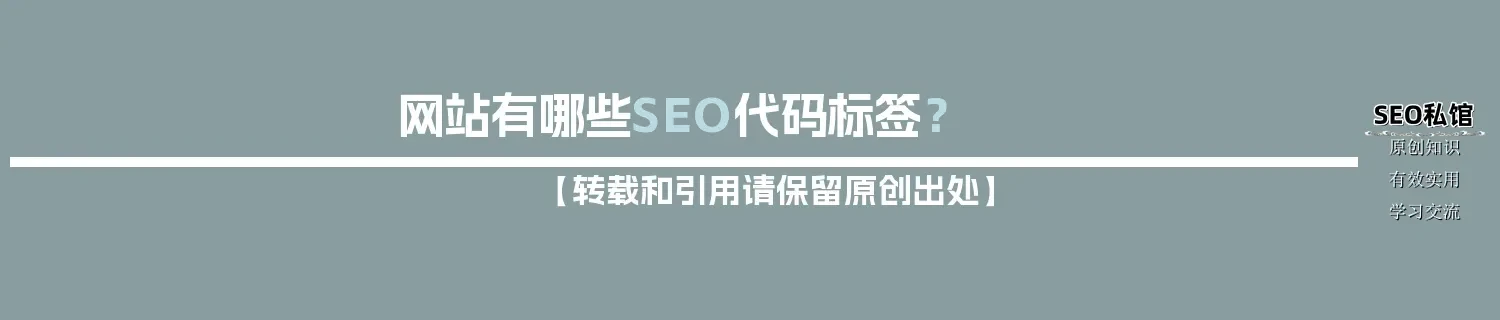 网站有哪些SEO代码标签？
