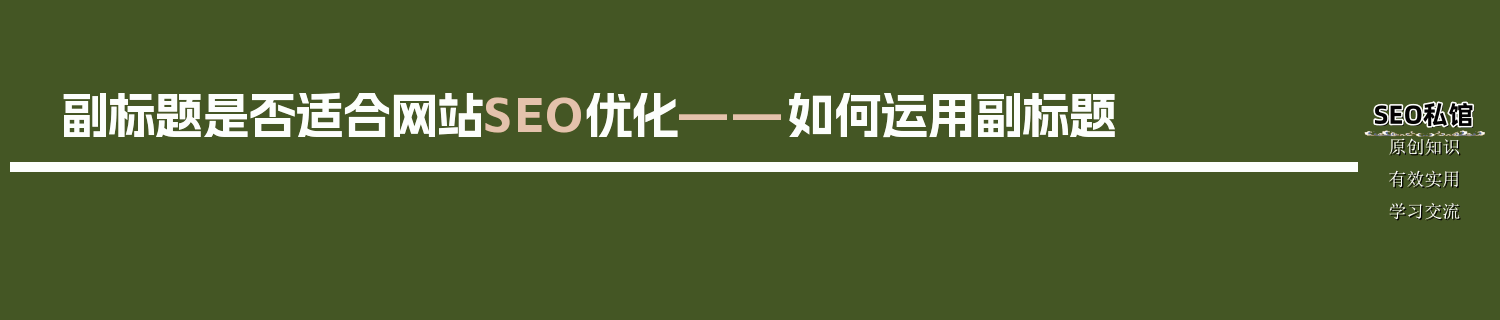副标题是否适合网站SEO优化——如何运用副标题