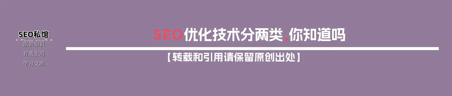 SEO优化技术分两类，你知道吗