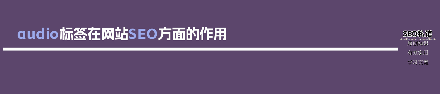  audio标签在网站SEO方面的作用