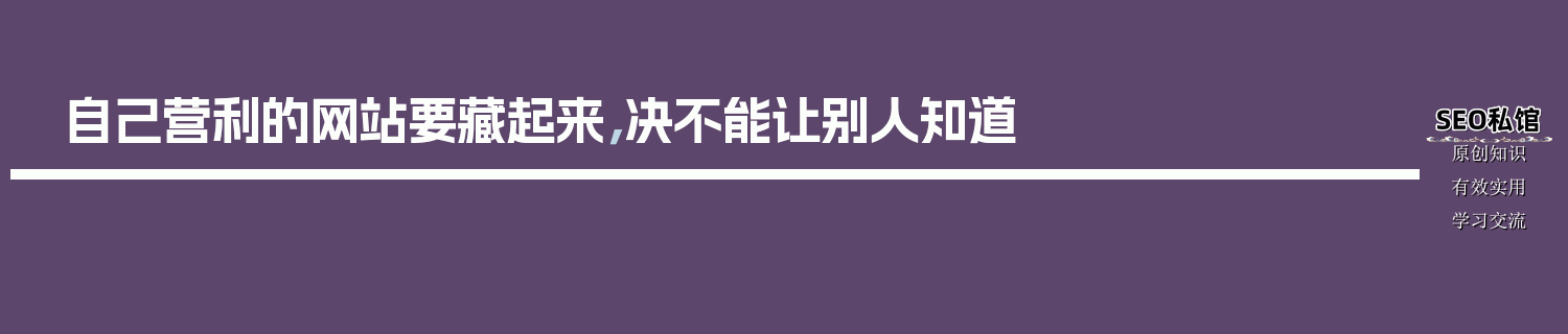 自己营利的网站要藏起来，决不能让别人知道