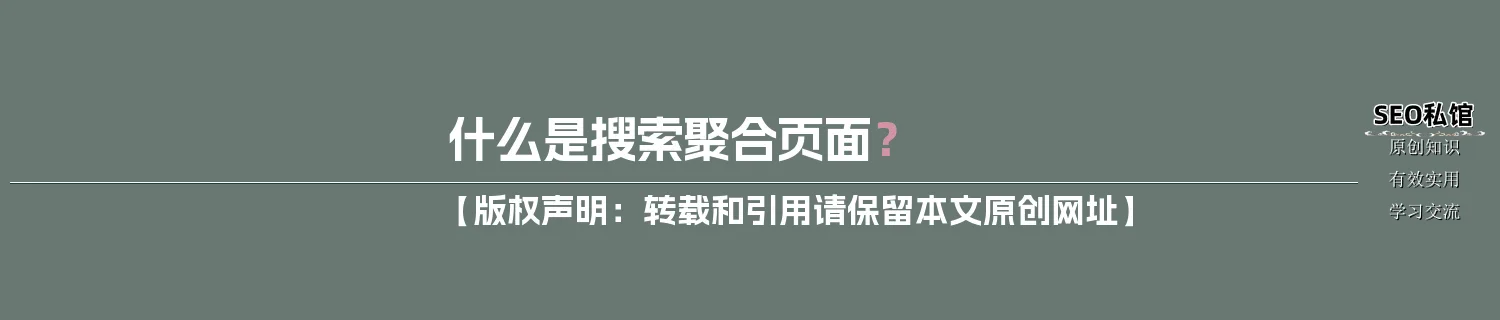 什么是搜索聚合页面？
