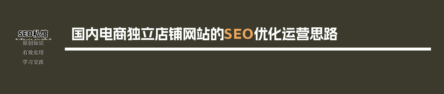 国内电商独立店铺网站的SEO优化运营思路