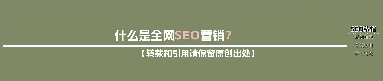 什么是全网SEO营销？