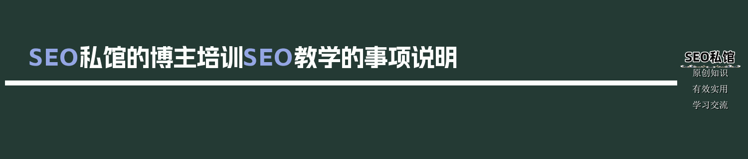 SEO私馆的博主培训SEO教学的事项说明