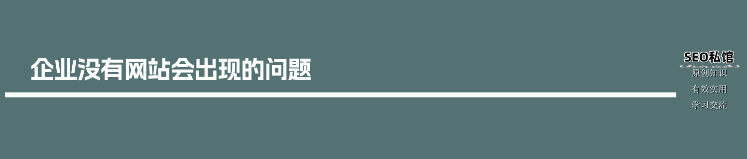 企业没有网站会出现的问题