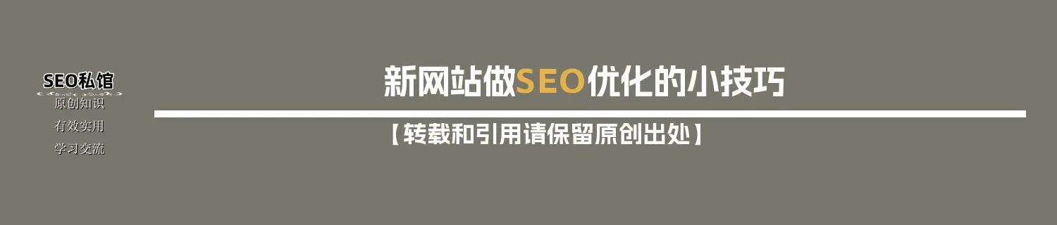 新网站做SEO优化的小技巧