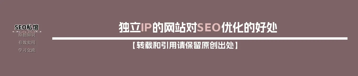 独立IP的网站对SEO优化的好处