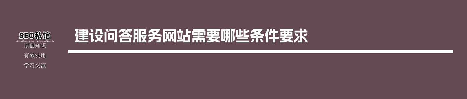 建设问答服务网站需要哪些条件要求