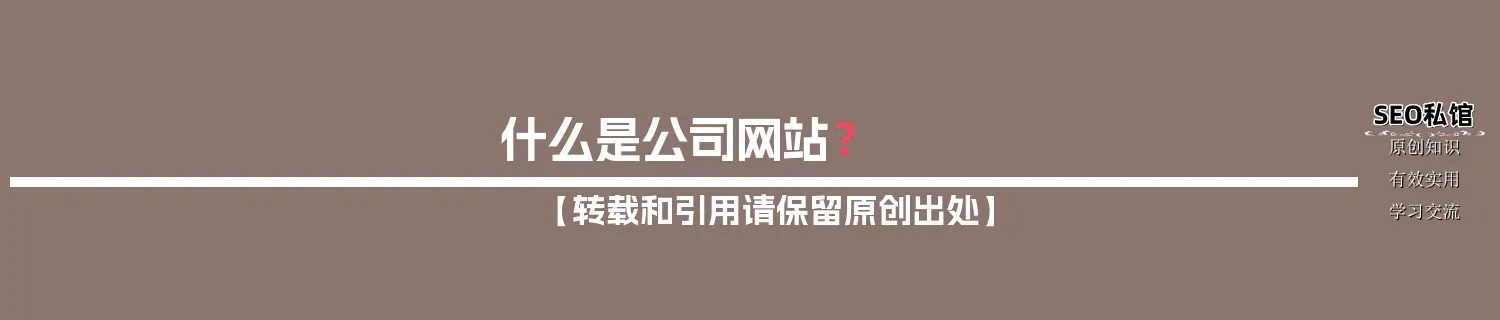 什么是公司网站？